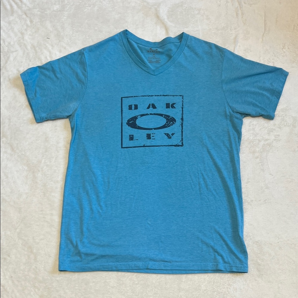 Oakley Blue Short Sleeve Men's Basic Tee Size Large Casual Gorpore Utility Shirt